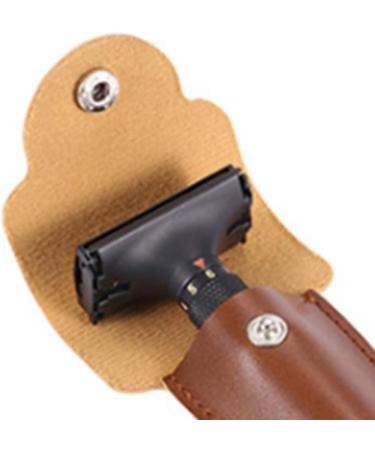 Peukerty Razor Travel Holder - Premium PU Leather Case for Manual Double Edge Safety Razor | Perfect for International Travel - Buy Online on GoSupps.com