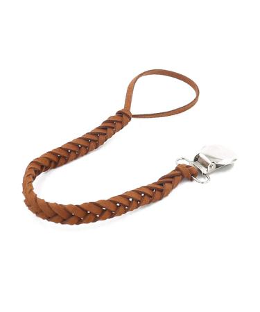 Buy Windy5 Leather Woven Pacifier Chain - Colorful Braided Clip Holder & Teether for Babies (Brown+Black) - International Shipping Available - Buy Online on GoSupps.com
