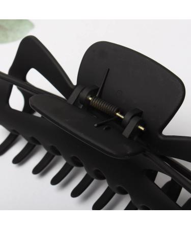 Large 5.5 Inch Frosted Black Hair Claw Clips for Women - Pack of 2 | Non-Slip Big Plastic Hair Clamps | Hair Accessories for Thick Hair (Color A) - Buy Online on GoSupps.com