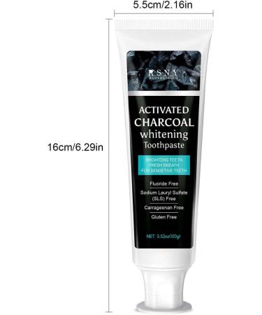 Activated Carbon Toothpaste for Whitening | Charcoal Toothpaste for Stain Removal & Fresh Breath | Fluoride-Free | 100g - Buy Online on GoSupps.com