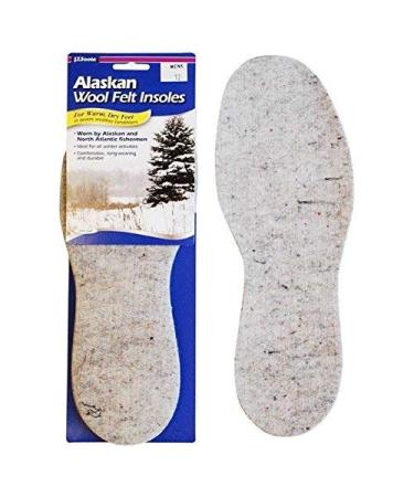 J.T.Foote Alaskan Wool Felt Warm & Dry Insoles - 1 Pair  Size 11