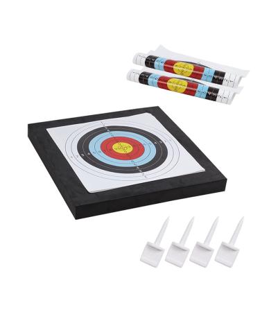 SOPOGER Archery Targets for Backyard High Density EVA Foam Block Shooting Target Youth Adult Bow Arrows Target for Shooting Practice with 2 Target Paper and 4 Pins 49.5*49.5*5 CM - Buy Online on GoSupps.com