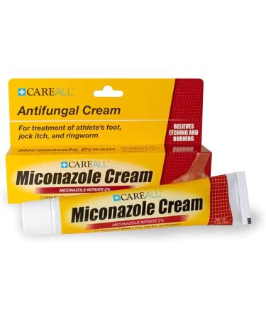 (4 Pack) CareALL 1.0 oz. Antifungal Miconazole Nitrate 2% Cream - Compare to Leading Brand - Treats Athlete's Foot, Jock Itch, Ringworm - 1 Ounce (Pack of 4) - Buy Online on GoSupps.com