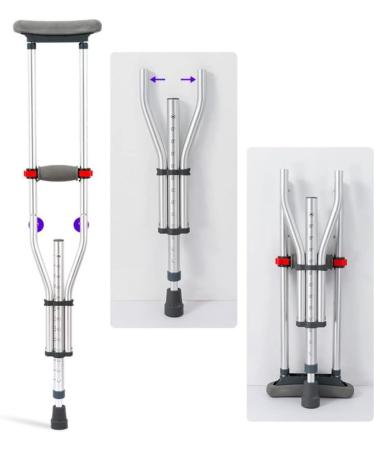 Crutches Fracture Underarm Telescopic Crutches Ankle Anti-Slip Cane Walking Aid for Young People with Injuries Smooth Sailing - Buy Online on GoSupps.com