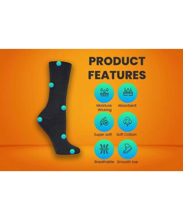 Soft Wide Top Diabetic Socks for Women - 6 Pairs, UK4-8 US 5-9, Black - Buy Online on GoSupps.com