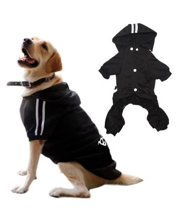 Dogs Hoodies 4 Legs Overall Dog Walray Warm Sweatshirt Warm Sweatshirt Cotton Jacket Training Suit For Small Dog Medium Dog Big Dog Cat M Black