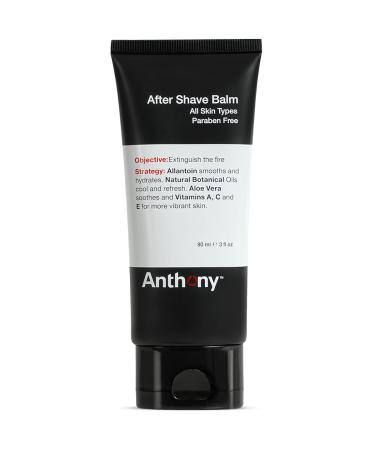 Anthony After Shave Balm for Men  Cooling Lotion with Vitamins A, C, & E Plus Aloe Vera and Natural Botanical Extracts Soothes and Moisturizes All Skin Types  3 Fl Oz