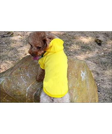 Ducomi Hood Dogs Sweatshirt - 100% Cotton Small Dog Sweater Monochrome Coat Warm Clothes for All Breeds & Sizes XS to 9XL - Yellow (S) - Buy Online on GoSupps.com
