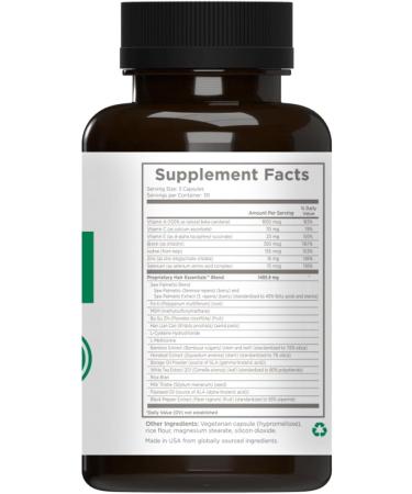 Hair Essentials Natural Hair Growth Supplement - 90 Veg Caps, 1-Month Supply for Women and Men - Buy Online on GoSupps.com