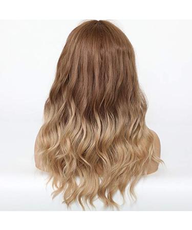 Haircube Short Bob Wig with Bangs - Heat-Resistant Synthetic Fiber for Women | Perfect for Parties Cosplay and Daily Wear - Brown Shadow Blonde - Buy Online on GoSupps.com