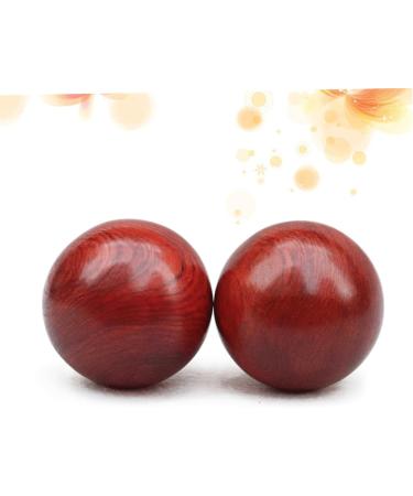 Partykindom 2nd Hand Massage Balls - Strengthen Wrist & Relieve Stress | Wooden Fitness Tool | 6cm Red Bamboo Gymnastics Balls - Buy Online on GoSupps.com
