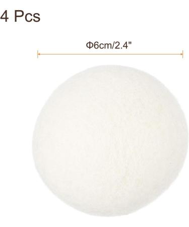 sourcing map 4 Pcs Wool Dryer Balls 2.4 Inches Wool Laundry Dryer Balls for Reducing Clothing Static and Wrinkles White 2.4" White - Buy Online on GoSupps.com