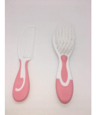 Little Angel Baby Hair Brush and Comb Sets Baby Brush Kit Babies Comb (Pink)