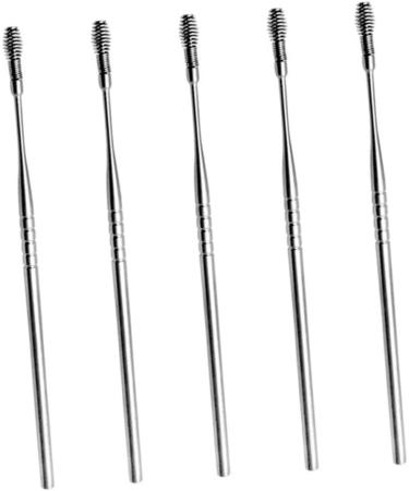 KALLORY 5pcs Ear Wax Scoop Kit - Ear Cleaner Spring Tool Ear Spoon Silver Wax Remover - Buy Online on GoSupps.com