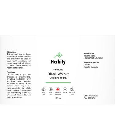 Black Walnut Herbal Tincture Liquid Extract Hand-Crafted Natural Remedies Herb Formula Drops Non-GMO Vegan GF No Fillers (Juglans nigra) (100mL 3.4oz) 100 ml (Pack of 1) - Buy Online on GoSupps.com