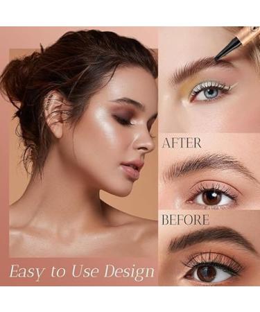 Generic 3D Waterproof Microblading Eyebrow Pen New Waterproof Magic Eyebrow Pencil with Micro-Fork Tip Natural Makeup Microblading Eyebrow Pencil 4 Fork Tip (Dark Brown) - Buy Online on GoSupps.com