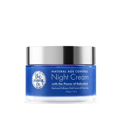 The Moms Co. Natural Age Control Night Cream for Face with Bakuchiol (Natural Retinol) & Niacinamide Anti-wrinkle Cream for Women Helps Fight Fine Lines & Aging 1.8oz/50g