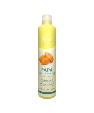 Shelo Nabel Potato Extract Conditioner Strengthens Hair 17.92 fl oz/Acondicionador de Papa con Extracto de Linaza y Calendula Shelo Nabel 530ml. Clear