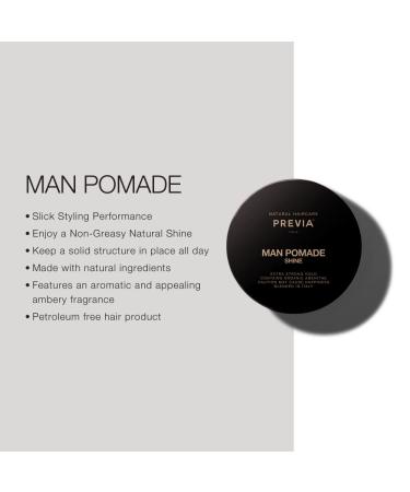 PREVIA Man Pomade - Shine Styling Cream & Molding Hair Paste (3.38 oz) - Natural Hold for Perfect Hairstyles | International Shipping Available - Buy Online on GoSupps.com