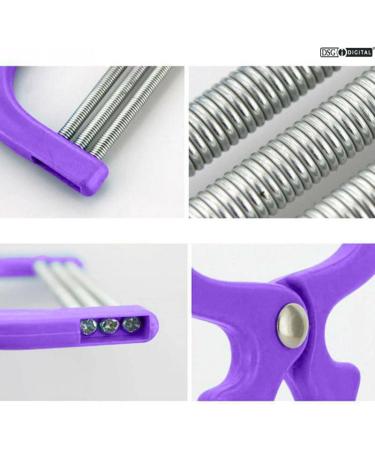 Handheld Spring Facial Hair Removal Roller | Plastic Beauty Epilator Tool | 3 Spring Threading Stick | Facial Hair Remover for Safe & Effective Hair Removal (Purple) - Buy Online on GoSupps.com