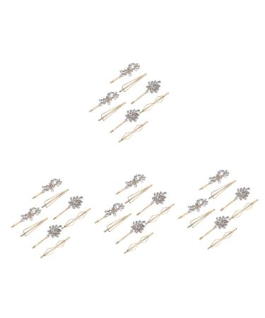 FOMIYES 16 Pairs Rhinestone Hair Clip Hair Pin Hair Accessories for Women Rhinestone Barrette Hair Ornament Clip Flower Hair Clip Bobby Pin Miss Zinc Alloy European and American Side Clip
