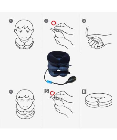 Cervical Neck Traction Device for Pain Relief | Neck Support & Bandage - Blue - Buy Online on GoSupps.com