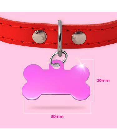 Personalized Bone-Shaped Pet Pendants | Ibera Gifts - Custom Engraved Collars for Dogs & Cats (Pink Paws) - Buy Online on GoSupps.com