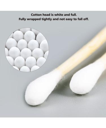Organic Cotton Swabs 400 Pcs - Natural Bamboo Biodegradable Double Tipped q tips for Ears & Makeup | Wooden Sticks | 400Pcs Pack - Buy Online on GoSupps.com