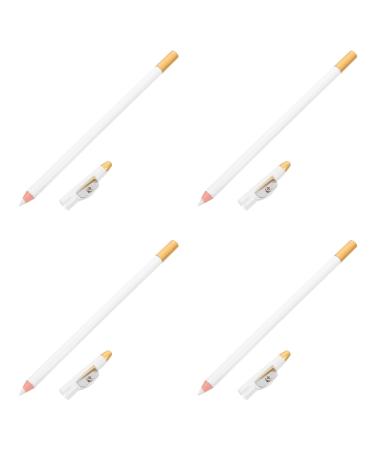 Ciieeo Lot de 4 Set de Crayons de Barbier Blancs R sistants L'eau avec Taille-crayon Int gr Stylo Guide de Barbe Pr cis pour Sourcils et Contours de Moustache Maquillage Homme
