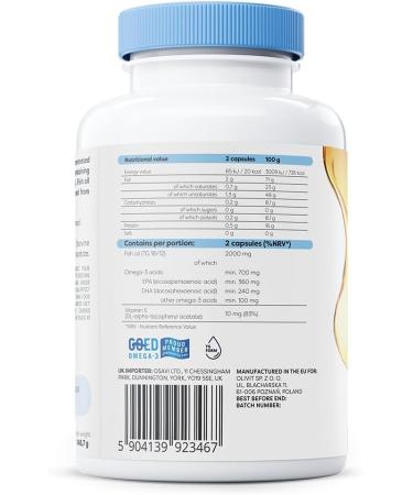 Osavi Omega-3 Fish Oil Molecularly Distilled 1000mg - 120 softgels - Buy Online on GoSupps.com