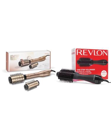 Babyliss big hair dual rotating warm air brush with ion technology 2 essays champagne AS952E & REVLON Salon One-Step Hair dryer and volumiser (one-step) RVDR5222 Bundle with Salon One-Step