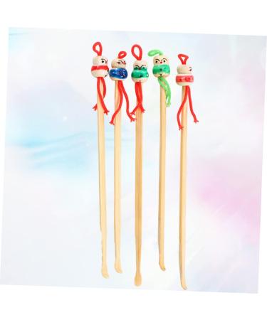 WEKAMOS 12Pcs Cartoon Wooden Ear Wax Removers Hanging Ear for Gentle Cleaning Lightweight Portable Durable Design with Random Colors - Buy Online on GoSupps.com