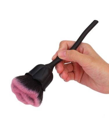 Rose Shape Nail Dust Brush - Long Grip Nail Art Painting Pen for Manicure & Powder Removal (02# Black + Pink) - Buy Online on GoSupps.com