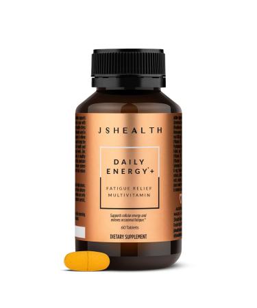 JSHealth Daily Energy Supplement - Once Daily Supplements for Energy and Fatigue - Multivitamin with Ginseng Rhodiola & Methylated B12 for Relief from Occasional Fatigue 60 Count 60 Count (Pack of 1)