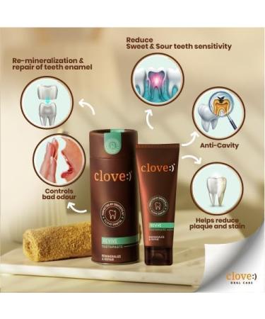 Clove Revive Toothpaste | Free Dental Consultation with Every Pack| Relieves Sensitivity from Sweet & Sour Triggers | Cavity Protection & Fresh Breath | Safe Formula| 100g - Buy Online on GoSupps.com
