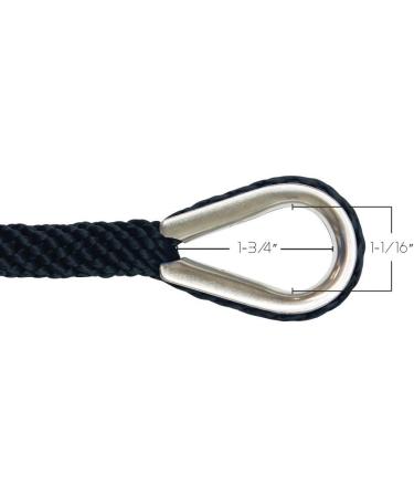 Extreme Max BoatTector 3/8 x 100' Solid Braid MFP Anchor Line with Thimble - Black - Buy Online on GoSupps.com