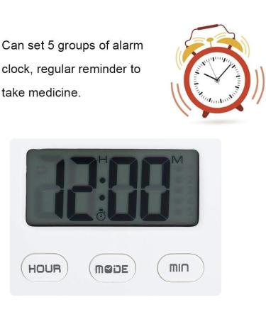 Famus 4 Grid Daily Medicine Tablet Pills Storage Box Organizer Case Container with Timer Kit(White Grey) - Buy Online on GoSupps.com