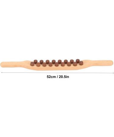 Premium Wooden Massage Device | Muscle Roller & Gua Sha Scraper for Relaxation & Lymphatic Drainage - 17 Pearl Body Shaping Tool - Buy Online on GoSupps.com