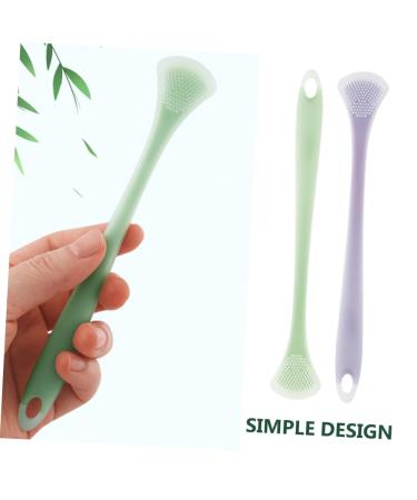 FRCOLOR Silicone Tongue Scraper Set - 2pcs Multifunctional Cleaning Tool for Adults & Kids | Assorted Colors - Buy Online on GoSupps.com