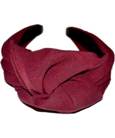Minkissy Wide Knotted Headband Twist Turban Hairband Solid Cross Turban Hairhoop for Yoga Sport or Daily Wear (Claret) - Buy Online on GoSupps.com
