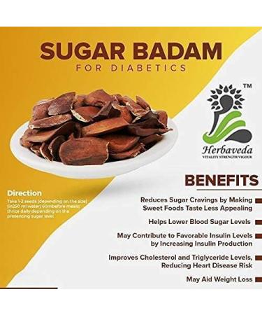 AOZA Herbaveda- Sugar BADAM KADWA (200g) | KADUA BADAM | Sky Fruit | Mahogany Seeds | Diabetes Almonds KADWA BADAAM | - Buy Online on GoSupps.com