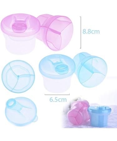 Zeagro Non-Spill Rotating Milk Powder Formula Dispenser - Portable 3 Compartment Snack Box (Pink) - Buy Online on GoSupps.com