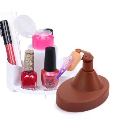 Practice Finger for Acrylic Nails with 100 Brown Nail Tips | Adjustable Fake Mannequin Finger Base for Nail Art Training - Buy Online on GoSupps.com