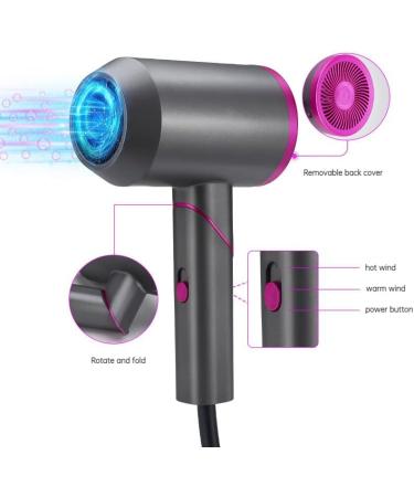 Folding Hair Dryer Net Red Hammer Hair Dryer Hotel Negative Ion Hair Dryer High Power Hair Dryer (Gray) - Buy Online on GoSupps.com