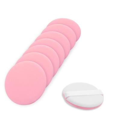 Molain round beauty blenders pads make-up-sponge-puff 8-part set 5 cm soft full cover face smooth powder tassel blending for primer concealer cream make-up applicator (pink) rose