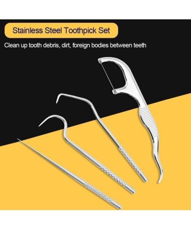 Portable Metal Toothpick Set with Dental Floss Tube - Essential Dental Cleaning Tool for Travel | International Shipping Available - Buy Online on GoSupps.com