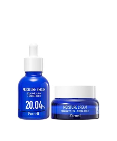 Parnell Squalane Hydrating Duo | Serum 20% & Cream 15% Set | Mineral Water High Potency Squalane for Deep Moisture Lock & Skin Barrier Support K-Beauty