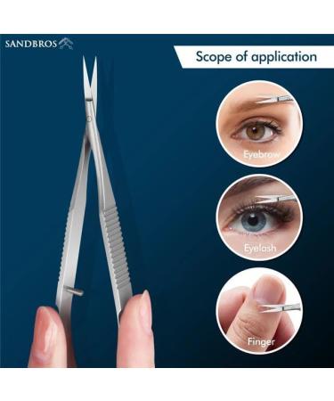 SANDBROS-Cuticle Scissors Extra Fine Curved Professional Precise Pointed Tip Grooming kit for Eyebrow Eyelash Trim Nail and Dry Skin - Buy Online on GoSupps.com