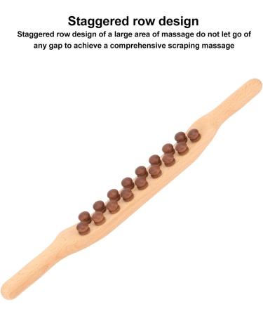 Premium Wooden Massage Device | Muscle Roller & Gua Sha Scraper for Relaxation & Lymphatic Drainage - 17 Pearl Body Shaping Tool - Buy Online on GoSupps.com