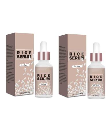 2PCS Rice Exfoliating Serum for Face - Gentle Peel & Brightening Essence Deep Cleanse Vegan Formula